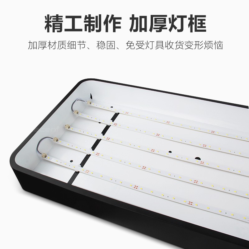 LED办公室吊灯工业风工作室会议室照明灯具 圆角吊灯【1200*200】图3