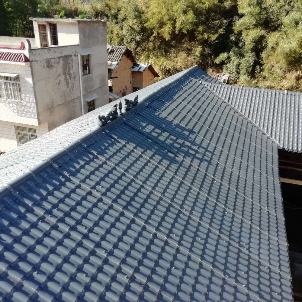 树脂瓦屋顶建筑用仿古琉璃瓦片彩钢瓦塑料瓦石棉加厚WM图5
