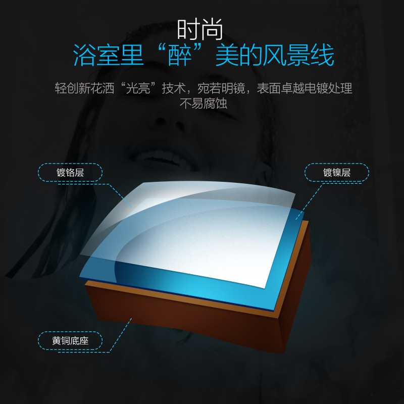 卫浴淋浴手持花洒多功能易洁花洒喷头手提软管墙座套装 A款【5功能花洒】图7