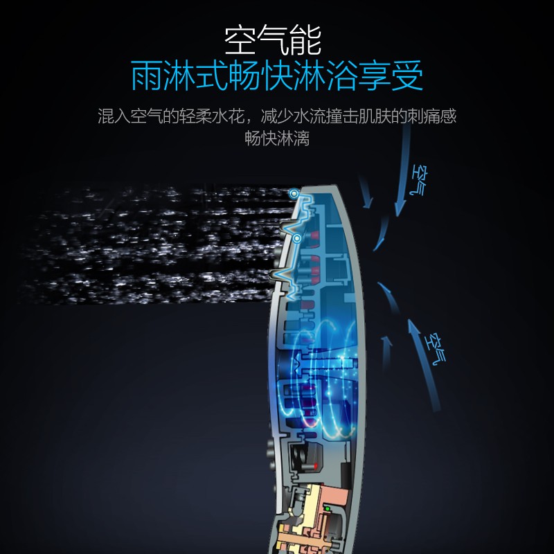 卫浴淋浴手持花洒多功能易洁花洒喷头手提软管墙座套装 A款【5功能花洒】图4