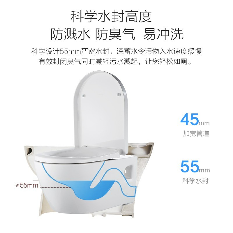 壁挂式马桶嵌入墙排马桶家用隐藏水箱悬挂式马桶普通坐便器11259 【隐藏式水箱+坐便器+盖板】 【安装不含水箱】图3