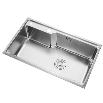 厨房水槽单槽304拉丝不锈钢洗菜盆单槽洗碗池06219【750X450】 （不含龙头）