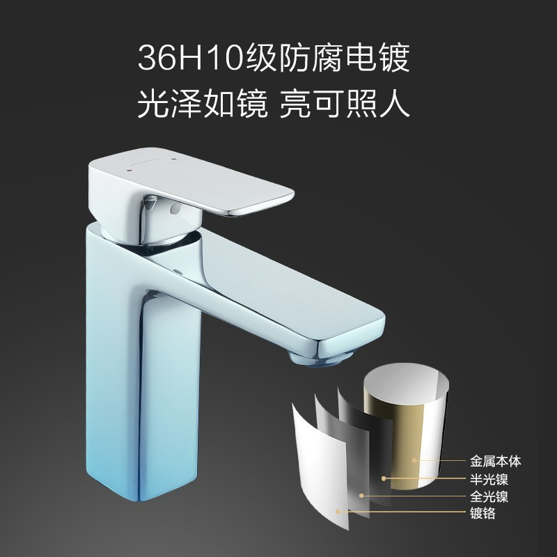 九牧净铅洗脸盆龙头台盆面盆卫生间冷热精铜冷暖洗手台下盆水龙头32349 银色图6