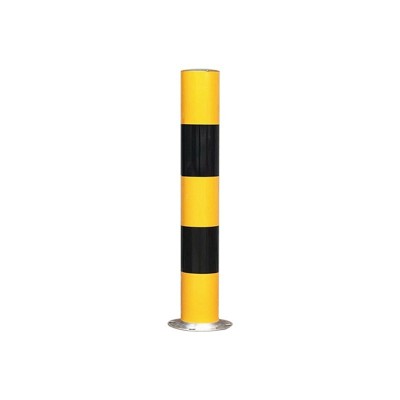 镀锌管立柱 钢管警示柱反光铁路障挡车路桩道路防撞地桩 黄黑 1000x89x1.5mm