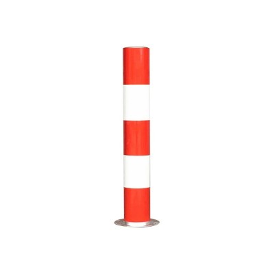 镀锌管立柱 钢管警示柱反光铁路障挡车路桩道路防撞地桩 红白 1000x89x1.5mm