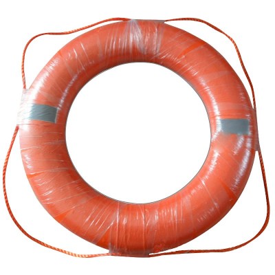 船用泡沫救生圈 游泳圈 重0.75KG 包布红漆