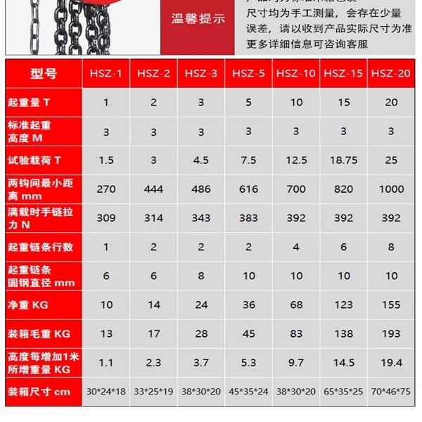 手拉葫芦 1T 6米图5