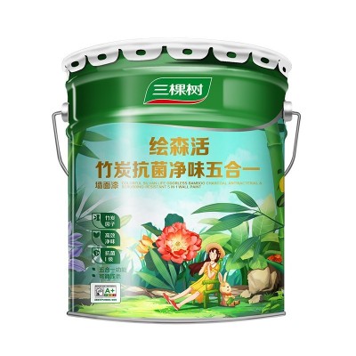 绘森活竹炭抗菌净味五合一 墙面漆涂料 18L